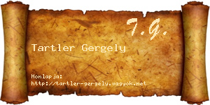 Tartler Gergely névjegykártya